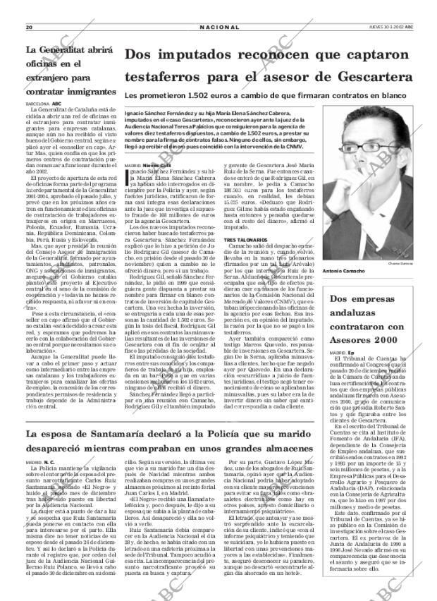ABC SEVILLA 10-01-2002 página 20