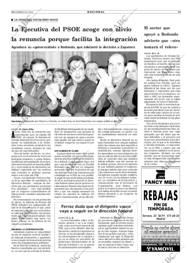 ABC MADRID 20-01-2002 página 23