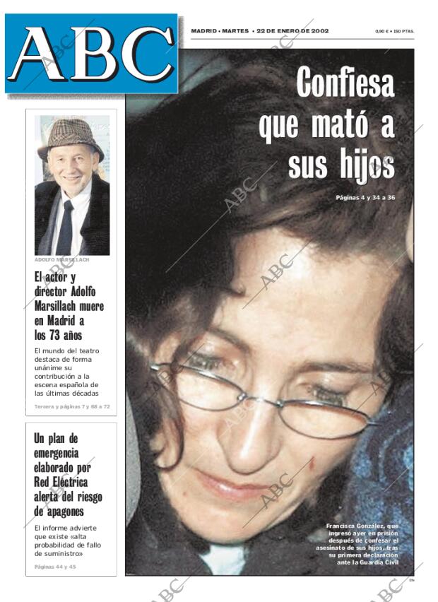 ABC MADRID 22-01-2002 página 1