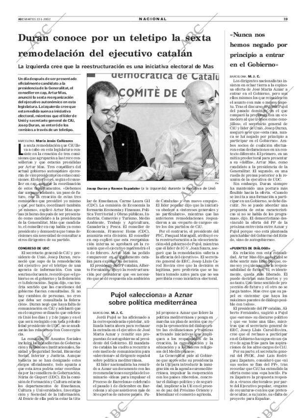 ABC MADRID 22-01-2002 página 19
