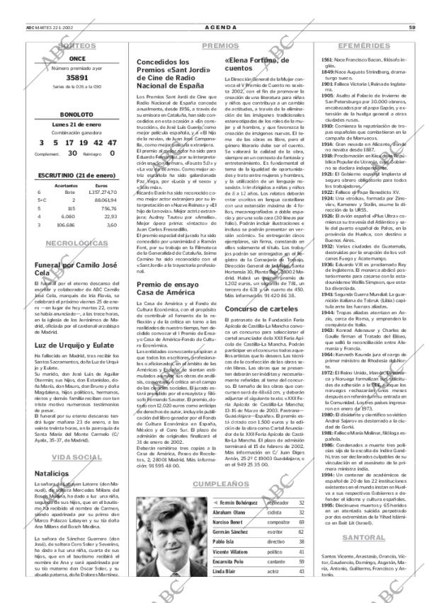 ABC MADRID 22-01-2002 página 59