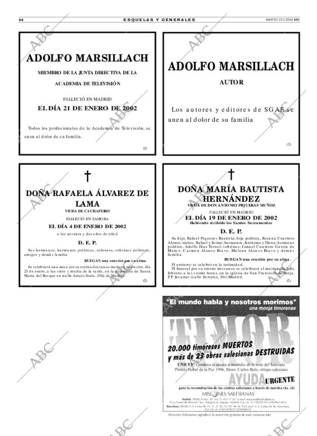 ABC MADRID 22-01-2002 página 64