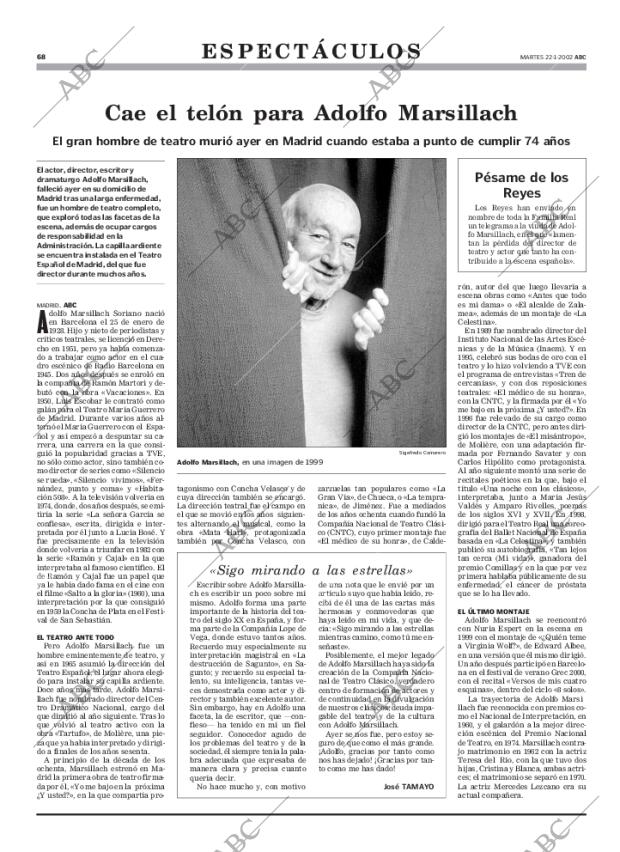 ABC MADRID 22-01-2002 página 68