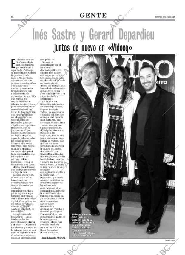 ABC MADRID 22-01-2002 página 74
