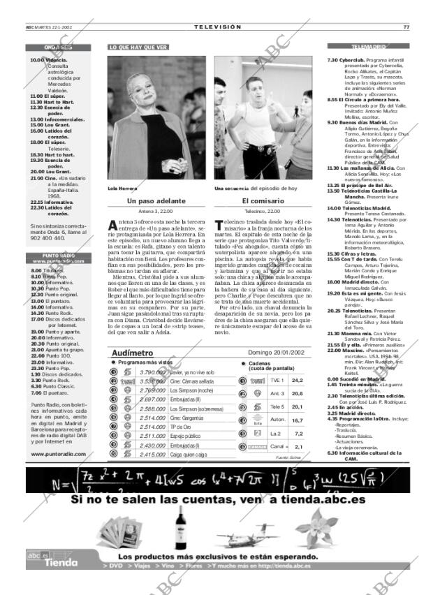 ABC MADRID 22-01-2002 página 77