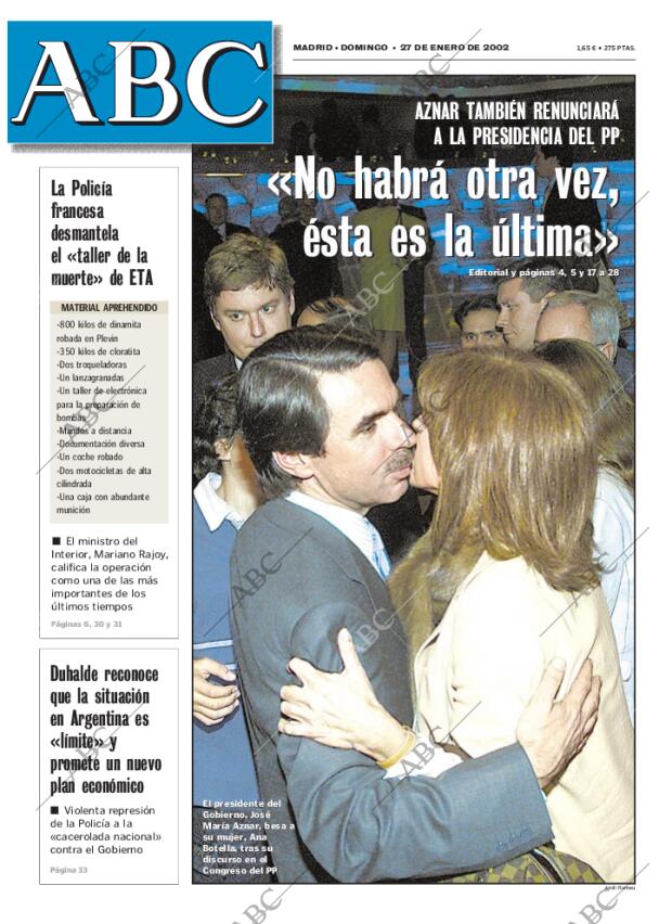 ABC MADRID 27-01-2002 página 1