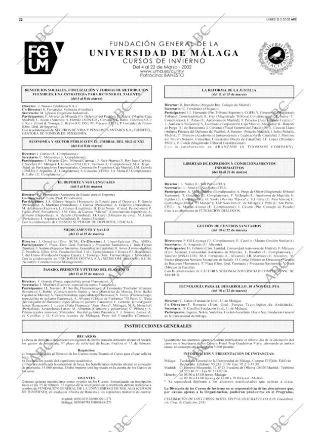 ABC MADRID 11-02-2002 página 72