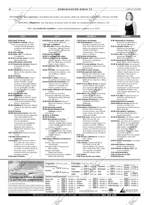 ABC MADRID 11-02-2002 página 91