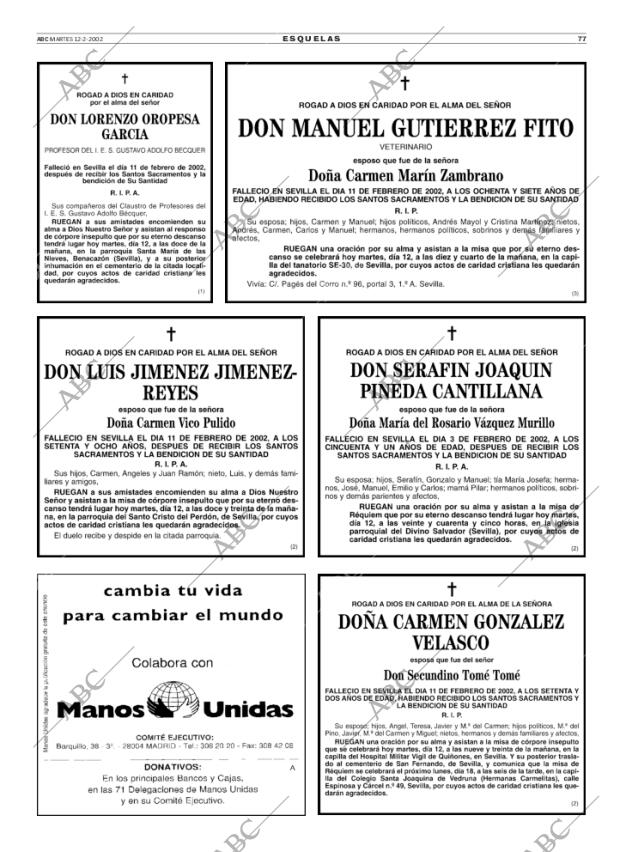 ABC SEVILLA 12-02-2002 página 77