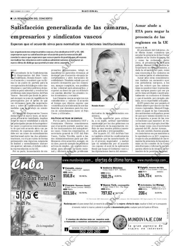 ABC MADRID 22-02-2002 página 19