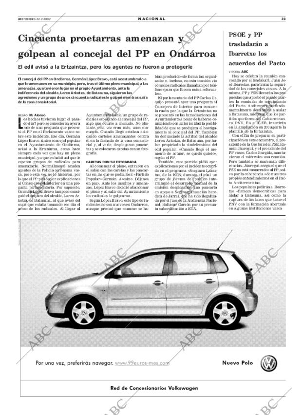 ABC MADRID 22-02-2002 página 23