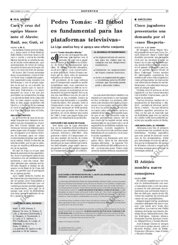 ABC MADRID 22-02-2002 página 57