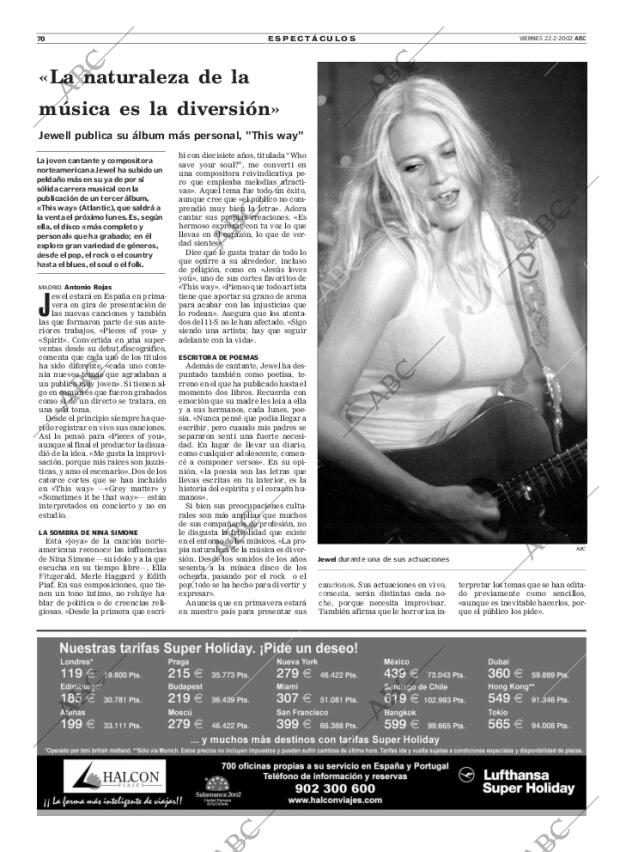 ABC MADRID 22-02-2002 página 70