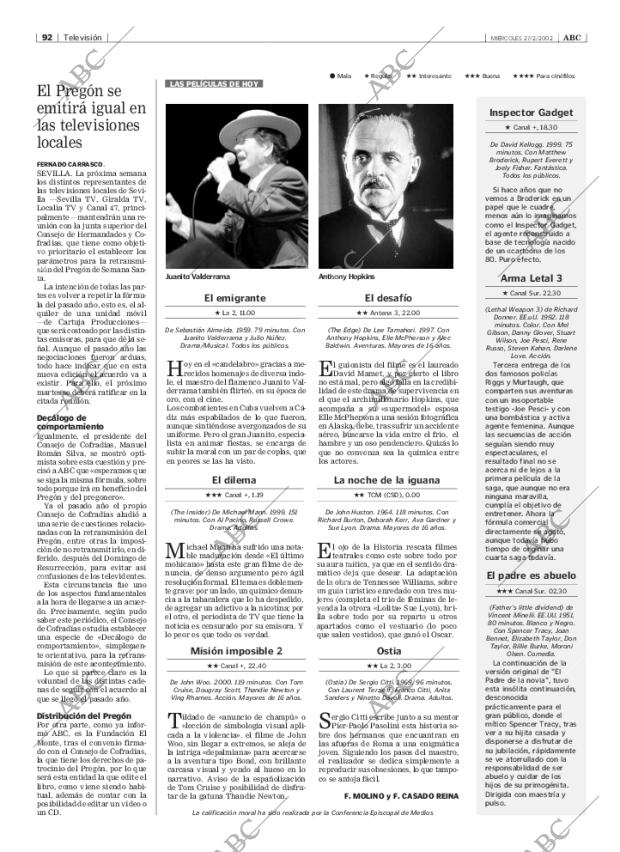 ABC SEVILLA 27-02-2002 página 92