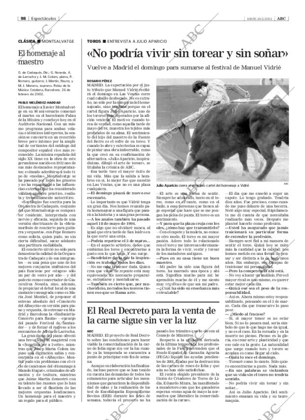 ABC MADRID 28-02-2002 página 98