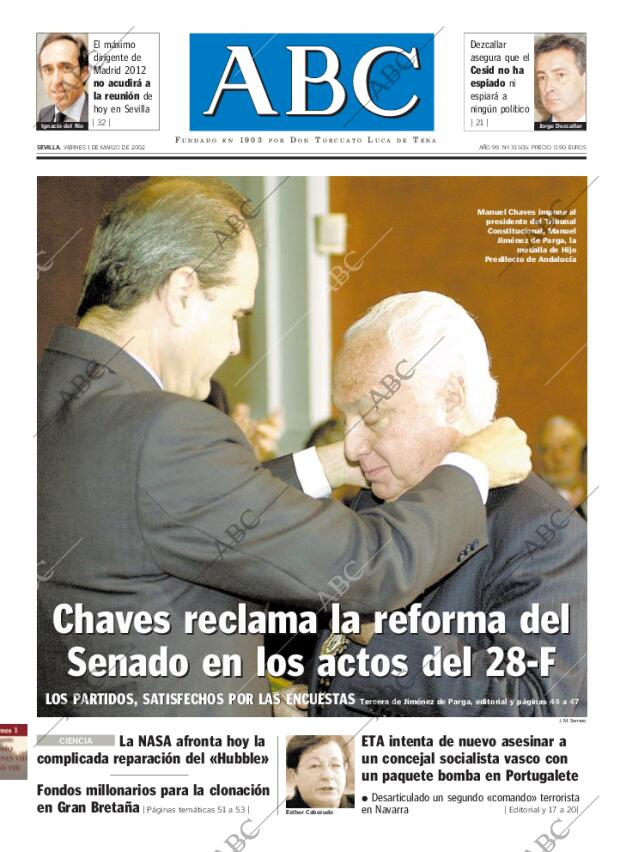 ABC SEVILLA 01-03-2002 página 1