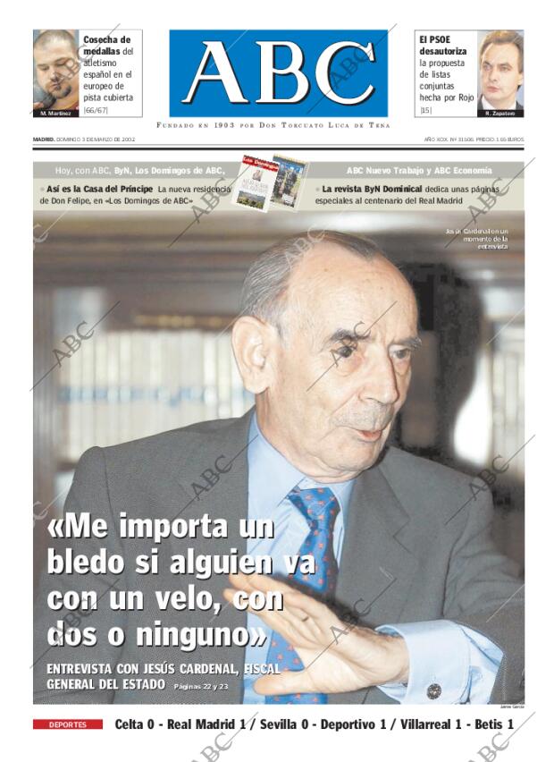 ABC MADRID 03-03-2002 página 1