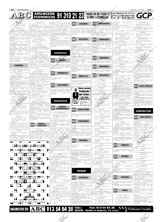 ABC MADRID 16-04-2002 página 84