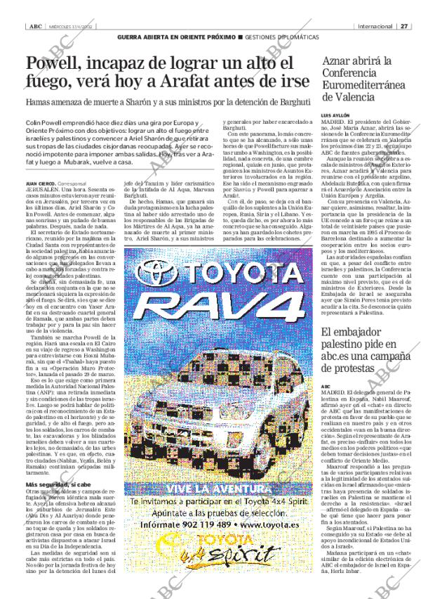 ABC MADRID 17-04-2002 página 27