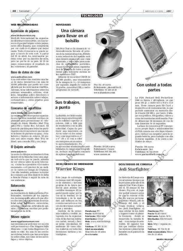 ABC MADRID 17-04-2002 página 40