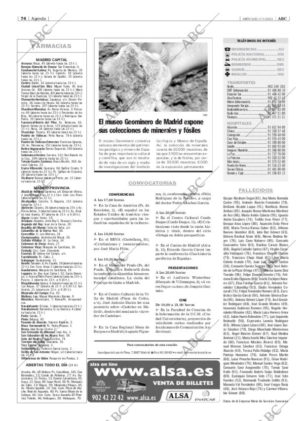 ABC MADRID 17-04-2002 página 74