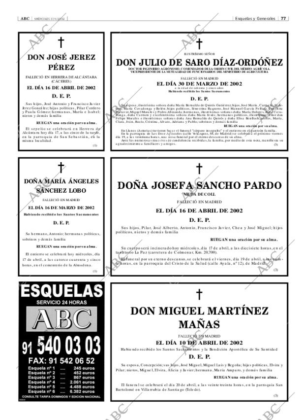 ABC MADRID 17-04-2002 página 77