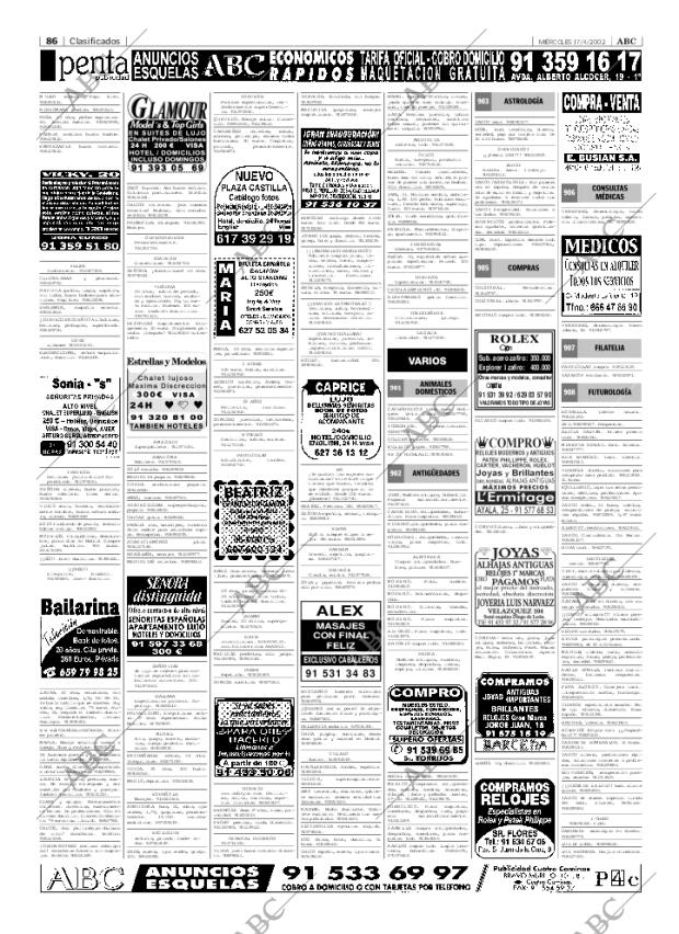 ABC MADRID 17-04-2002 página 86