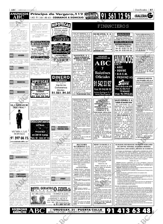 ABC MADRID 17-04-2002 página 87