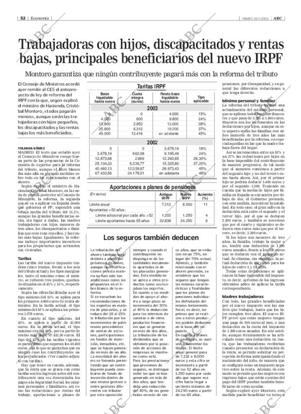 ABC MADRID 20-04-2002 página 52