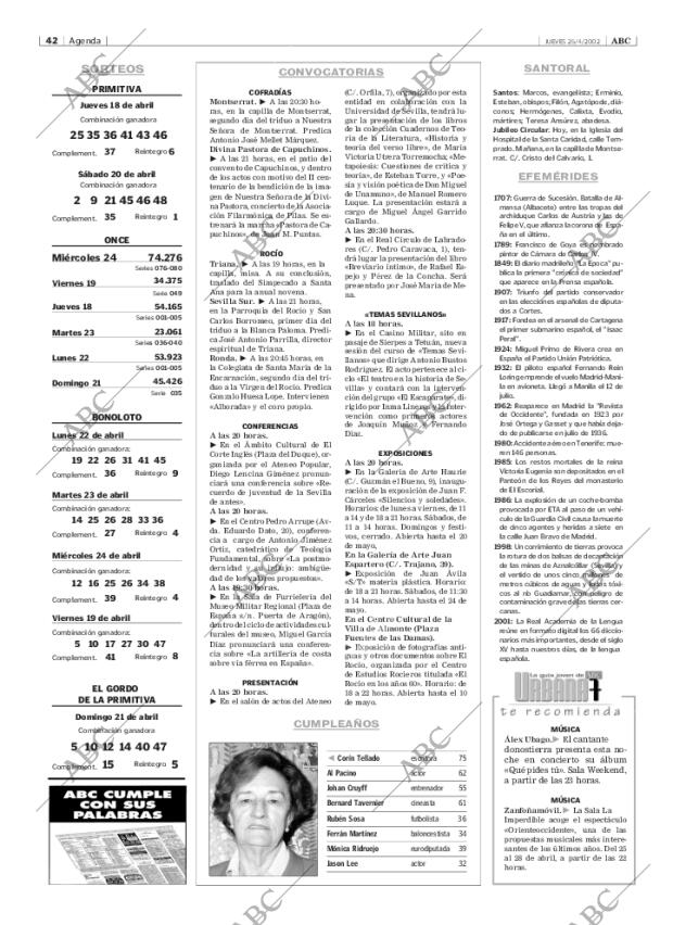 ABC SEVILLA 25-04-2002 página 42