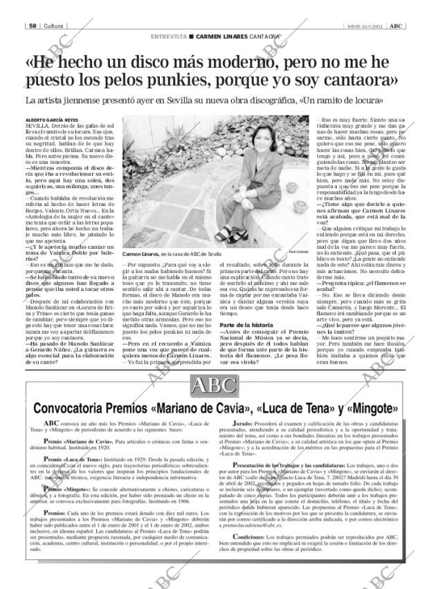 ABC SEVILLA 25-04-2002 página 58