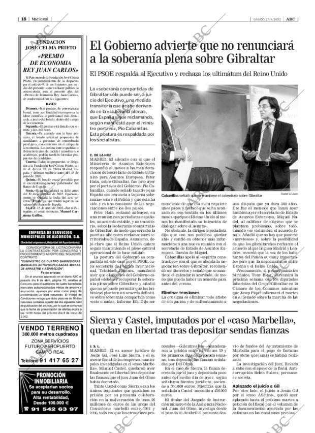 ABC MADRID 27-04-2002 página 18