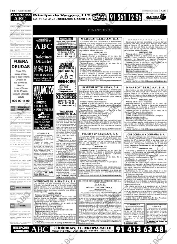 ABC MADRID 30-04-2002 página 84