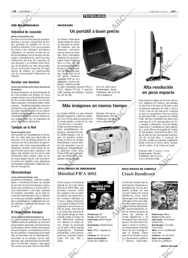 ABC MADRID 01-05-2002 página 34