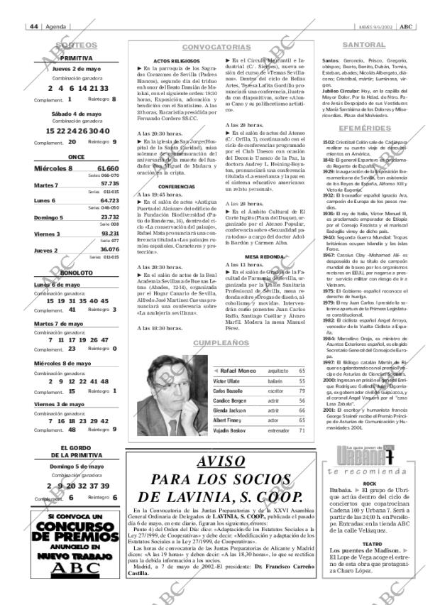 ABC SEVILLA 09-05-2002 página 44