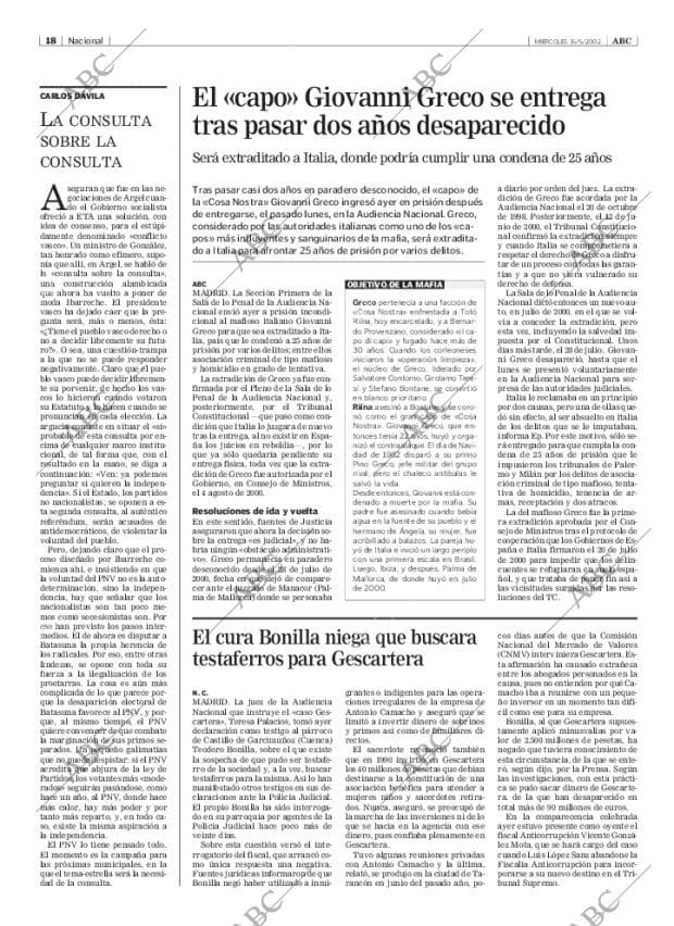 ABC MADRID 15-05-2002 página 18
