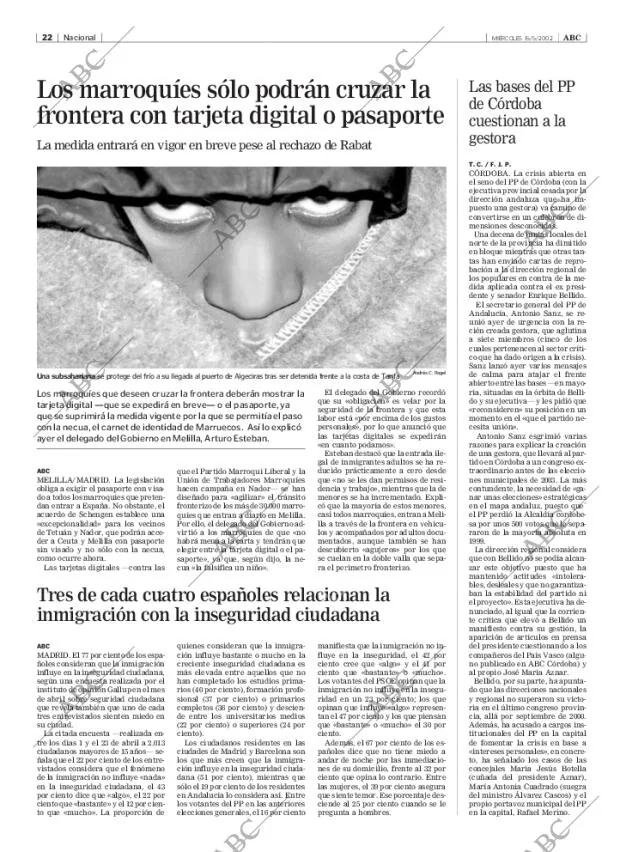 ABC MADRID 15-05-2002 página 22