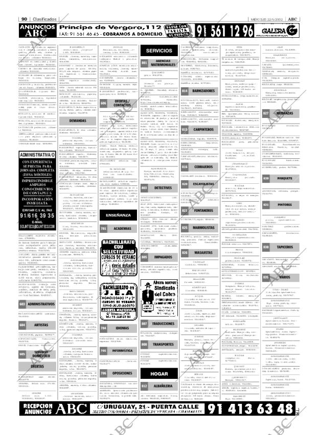 ABC MADRID 22-05-2002 página 90