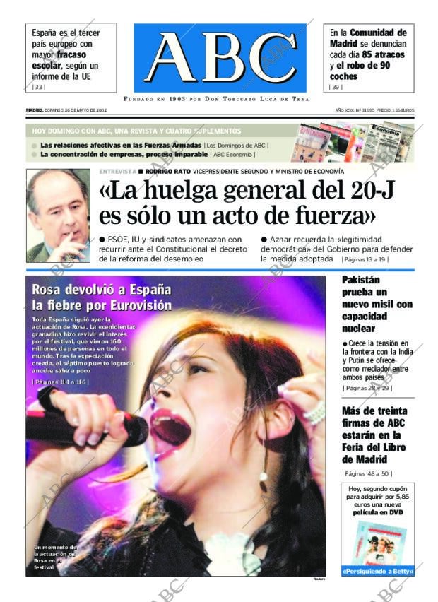 ABC MADRID 26-05-2002 página 1