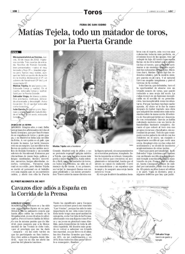 ABC MADRID 31-05-2002 página 108