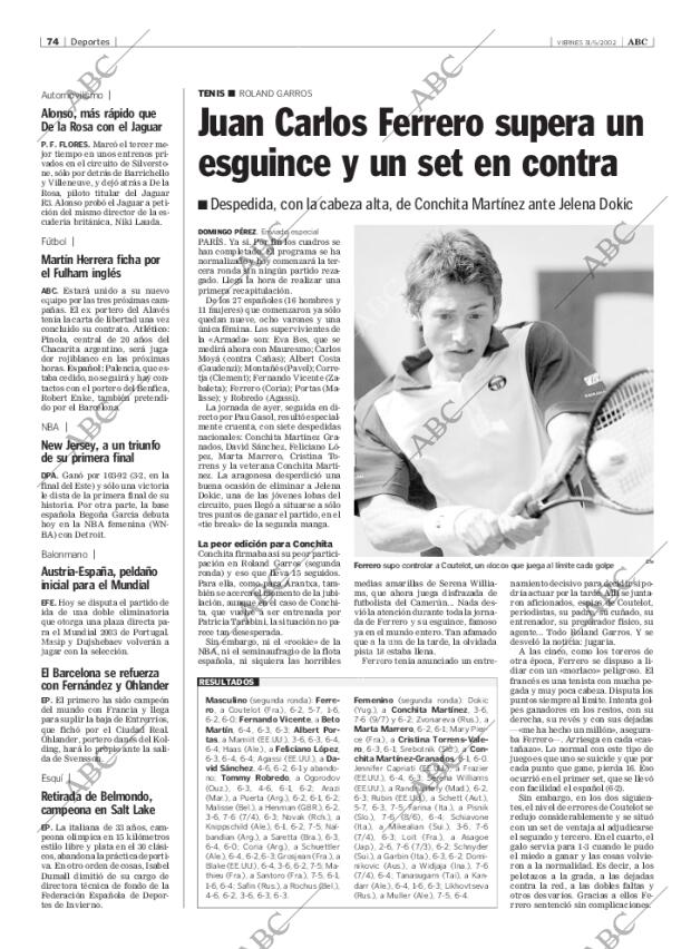ABC MADRID 31-05-2002 página 74