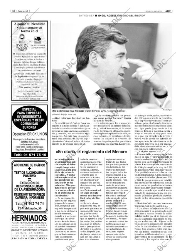 ABC MADRID 21-07-2002 página 18