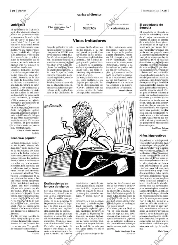 ABC MADRID 27-08-2002 página 10