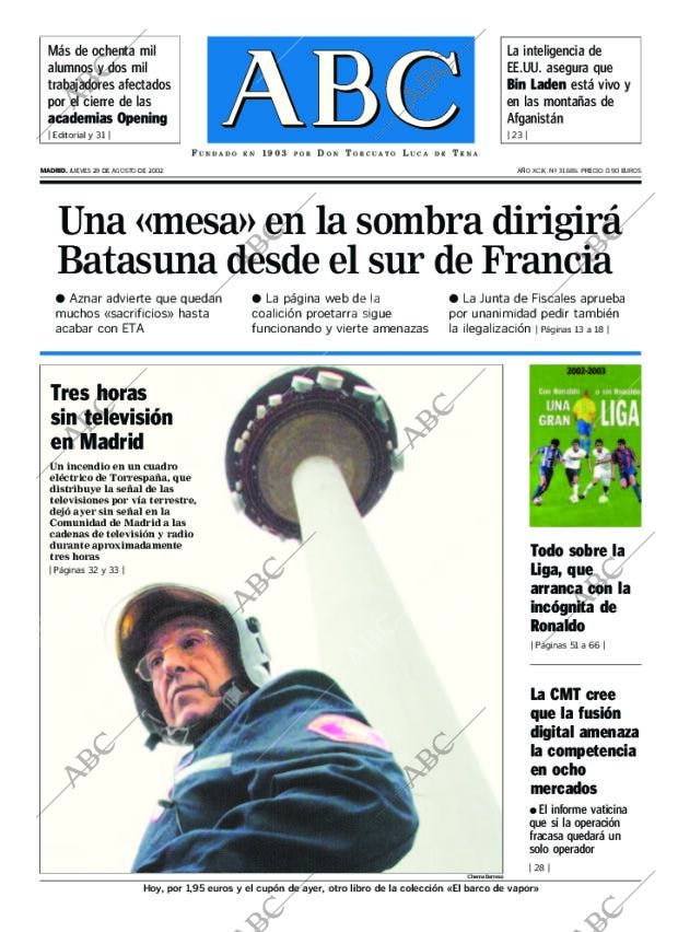 ABC MADRID 29-08-2002 página 1