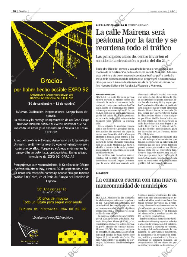 ABC SEVILLA 20-09-2002 página 38