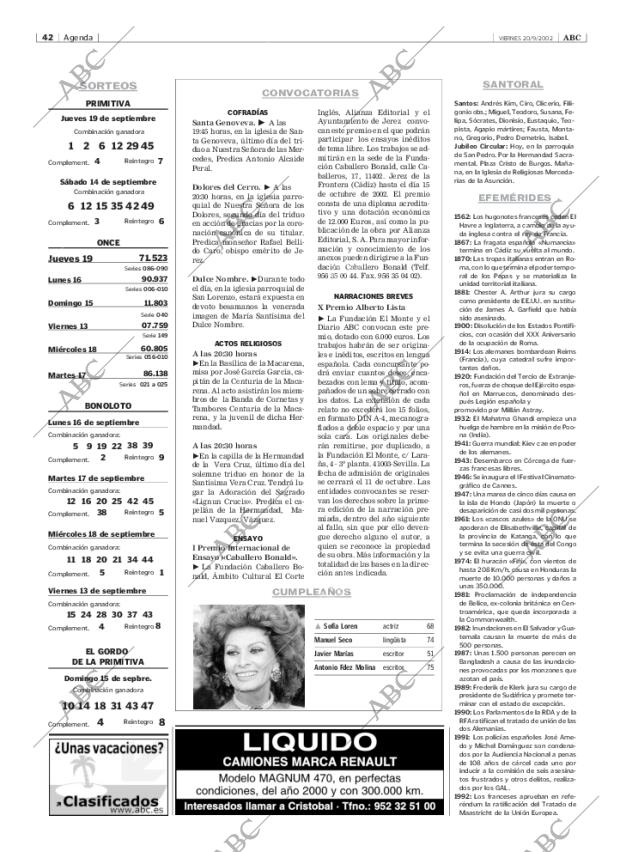 ABC SEVILLA 20-09-2002 página 42