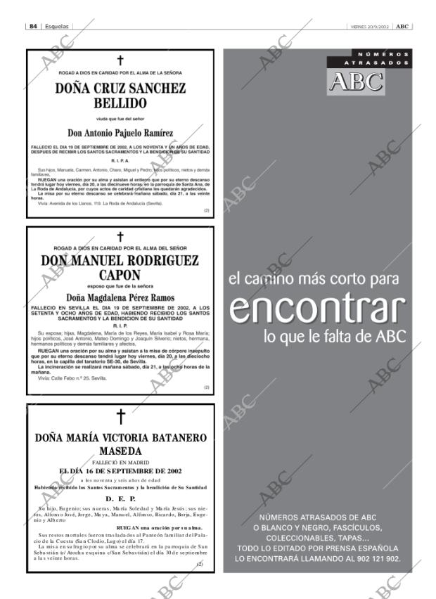 ABC SEVILLA 20-09-2002 página 84