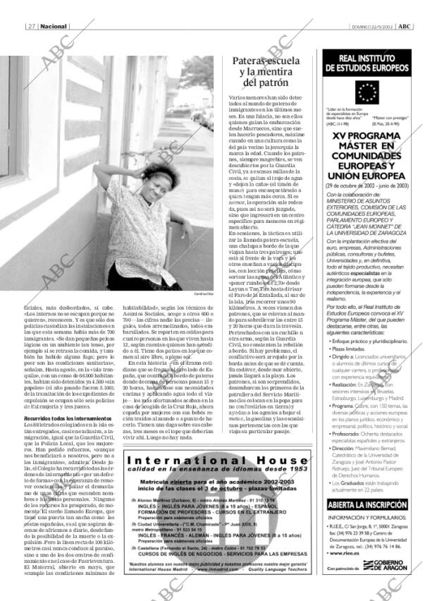 ABC MADRID 22-09-2002 página 27