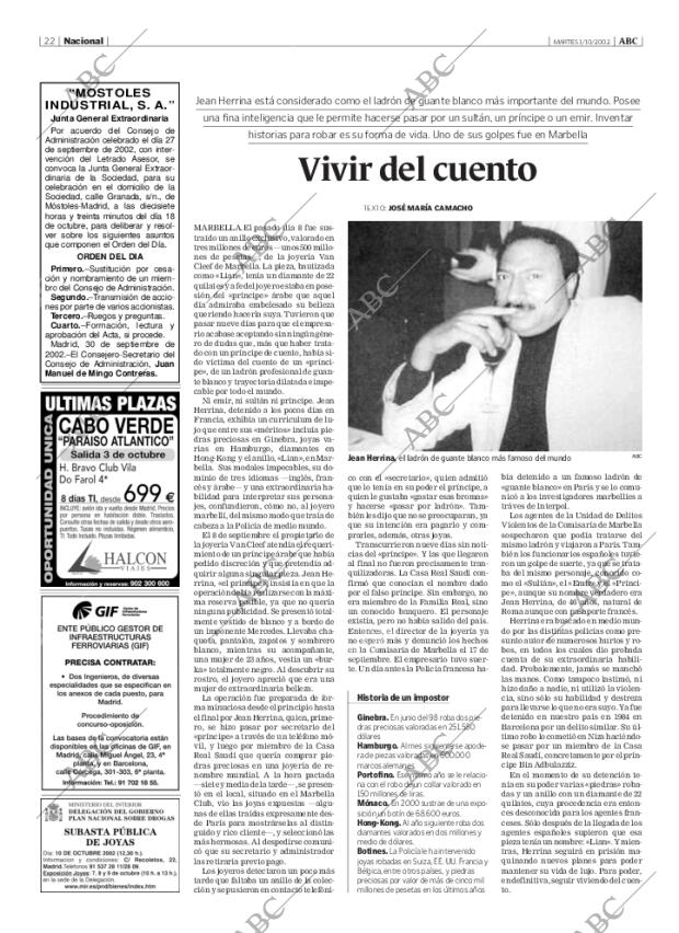 ABC MADRID 01-10-2002 página 22