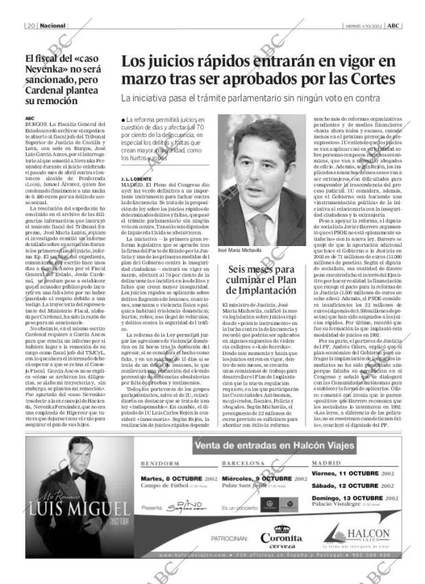 ABC MADRID 04-10-2002 página 20